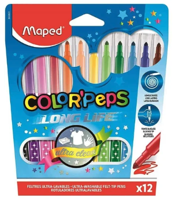Felt Tips Pens Color'peps Long Life X  Life X12 MAPED 845020